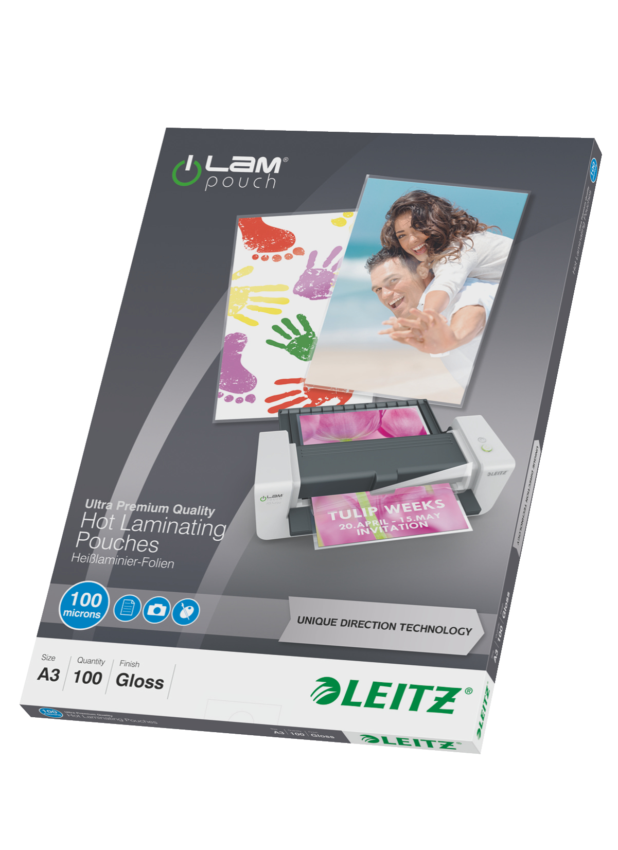 LEITZ Laminierfolien UDT glänzend für A3 100 micron, 100 St.