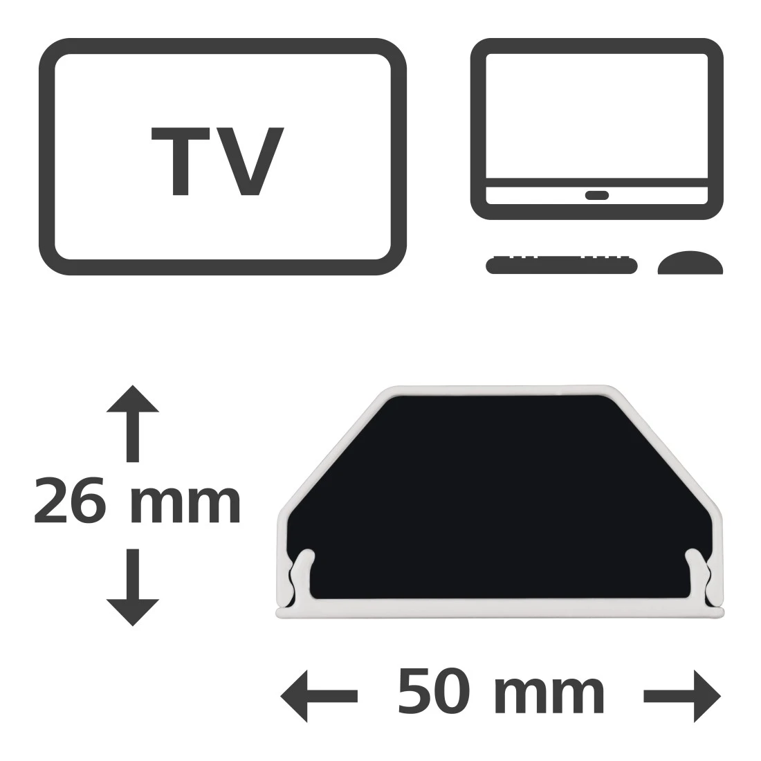 hama eckig Alu Kabelkanal 110,0 cm weiß