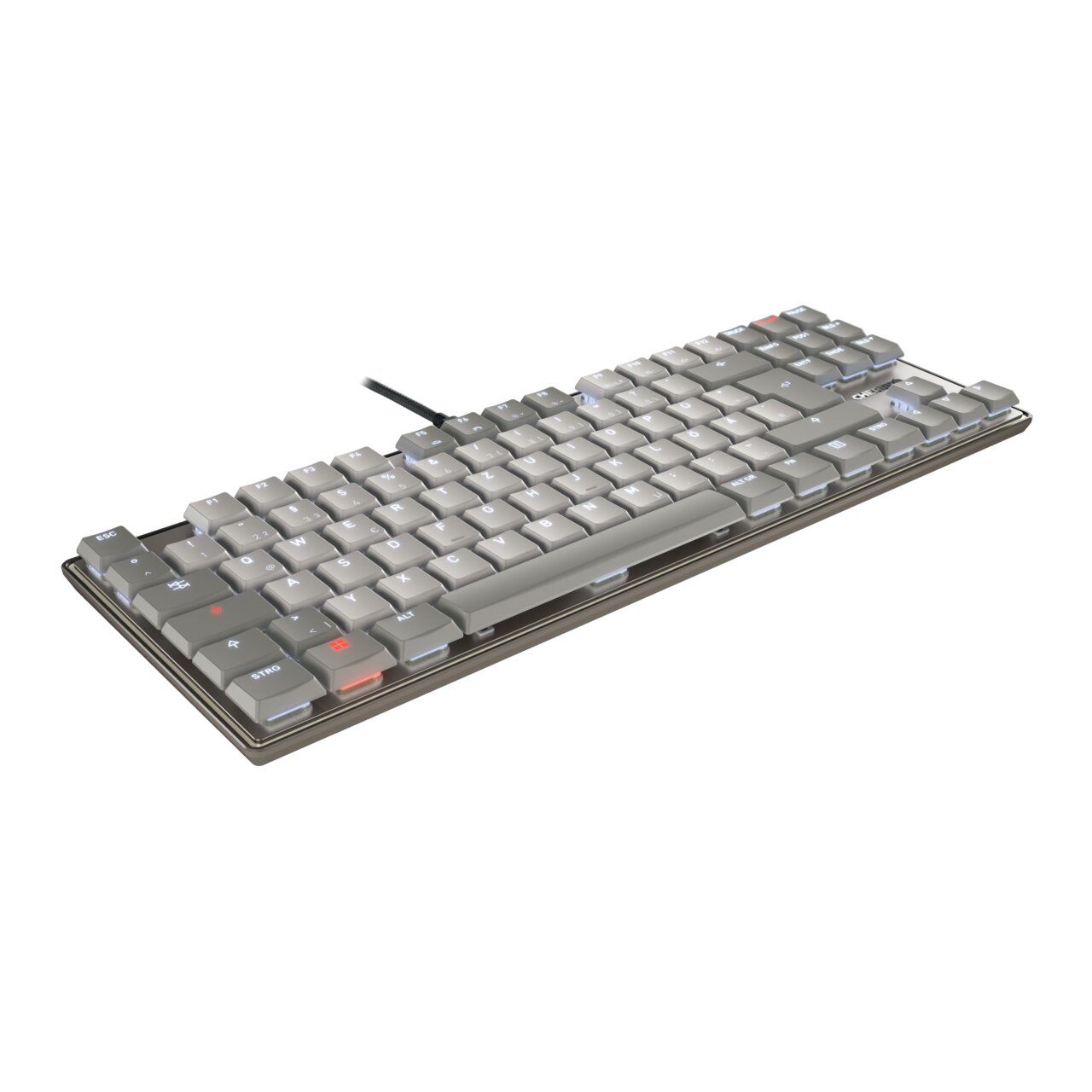 CHERRY KC500MX-LP Tastatur Wired DE TKL 80% 1.80m hellgrau
