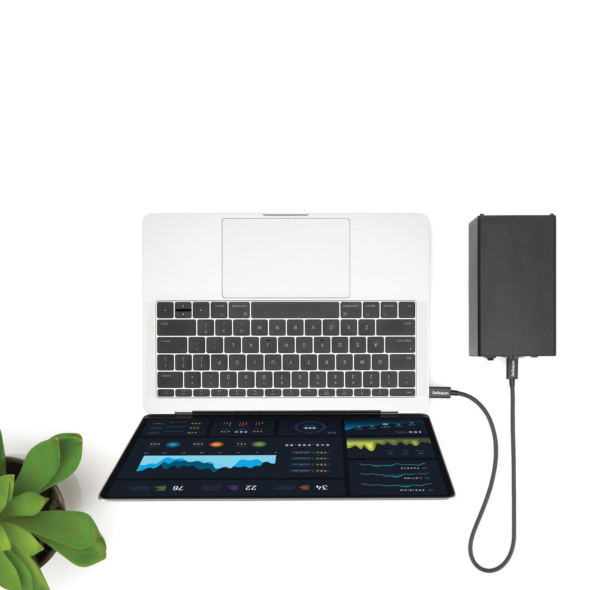 STARTECH.COM 0.5m Thunderbolt 3 40Gbps USB-C Cable Thunderbolt USB and DisplayPort Compatible