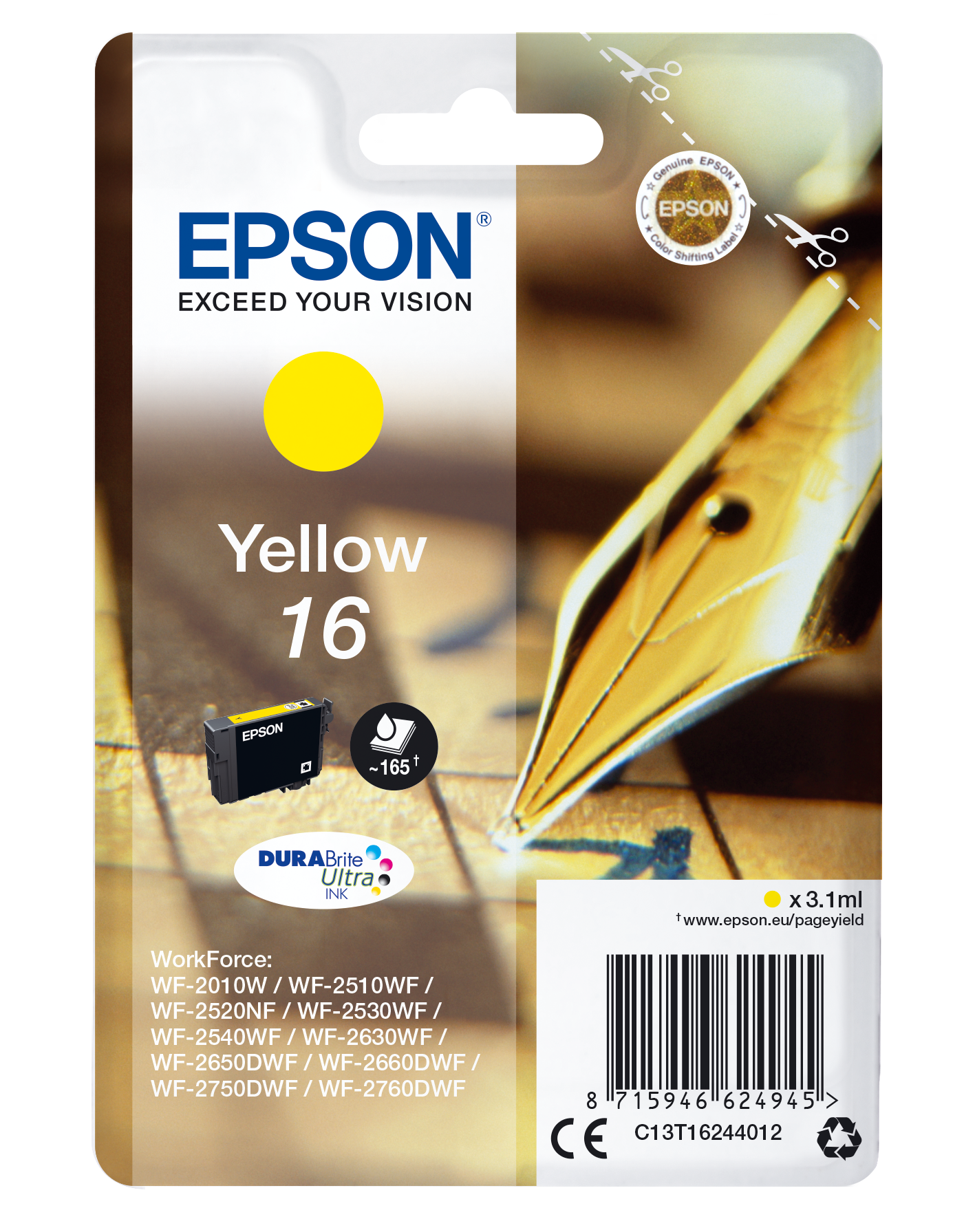 EPSON 16 / T1624 (Füller) gelb Druckerpatrone