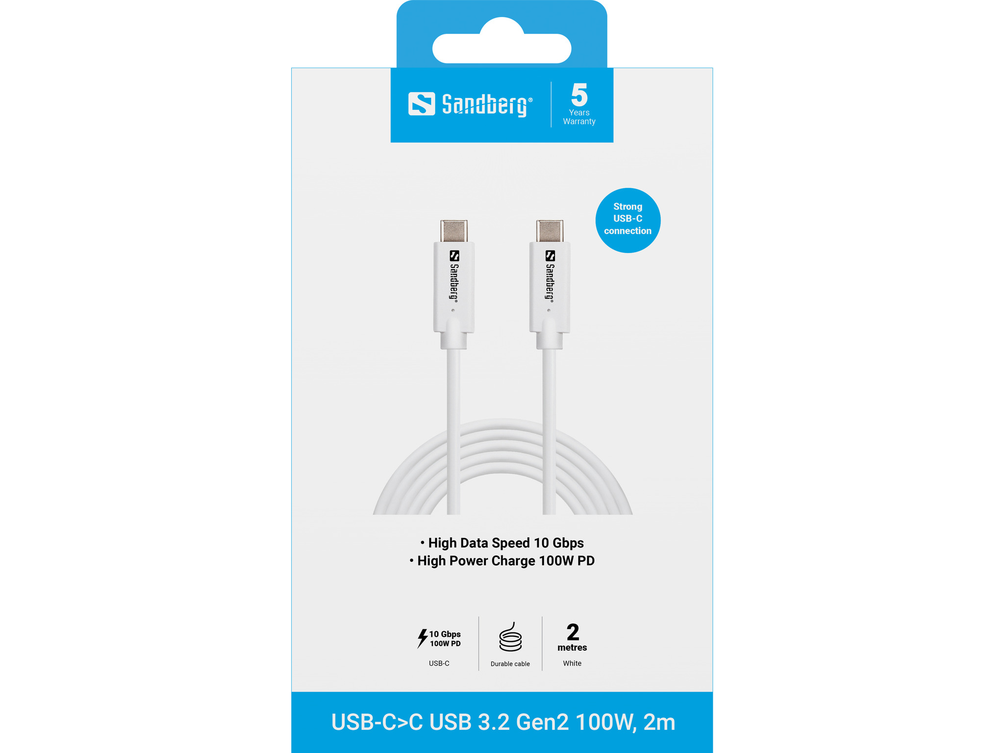 SANDBERG USB-C>C USB 3.1 G2 100W 2M