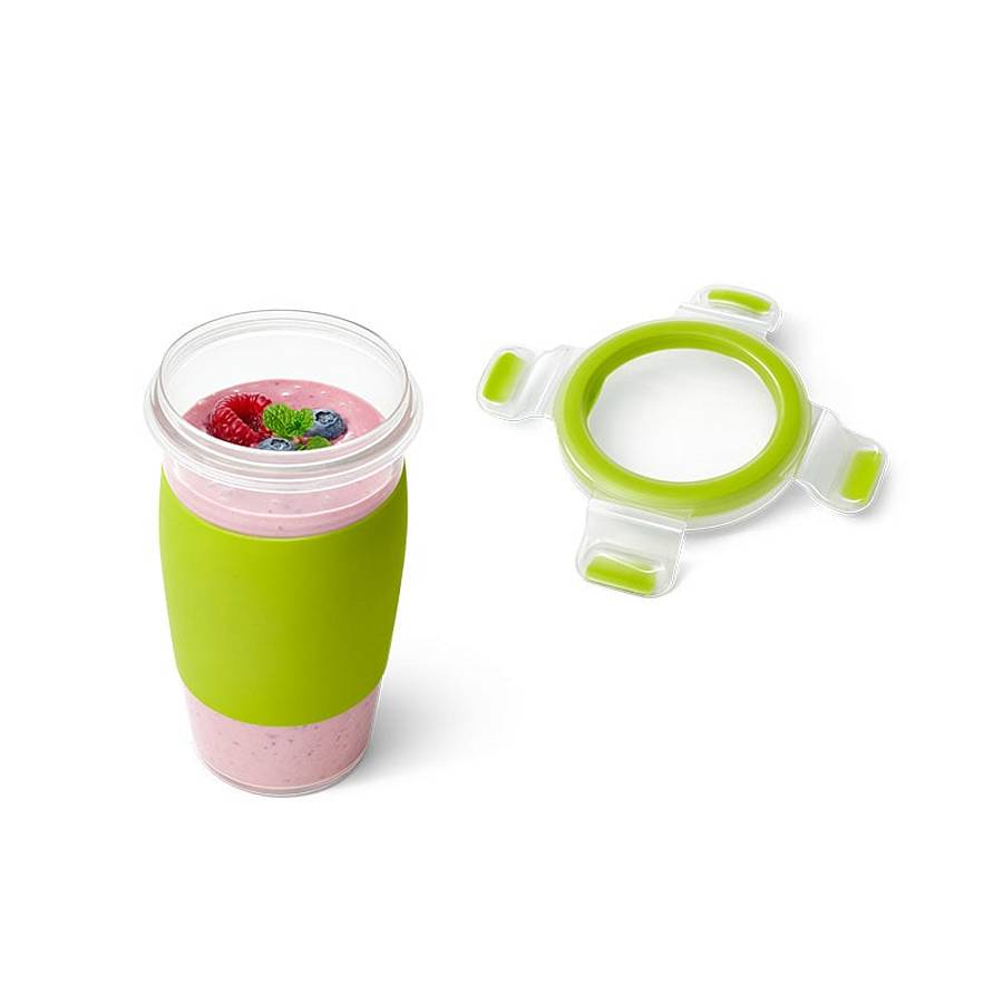 emsa Smoothie-Becher CLIP & GO transparent/grün, 1 St.