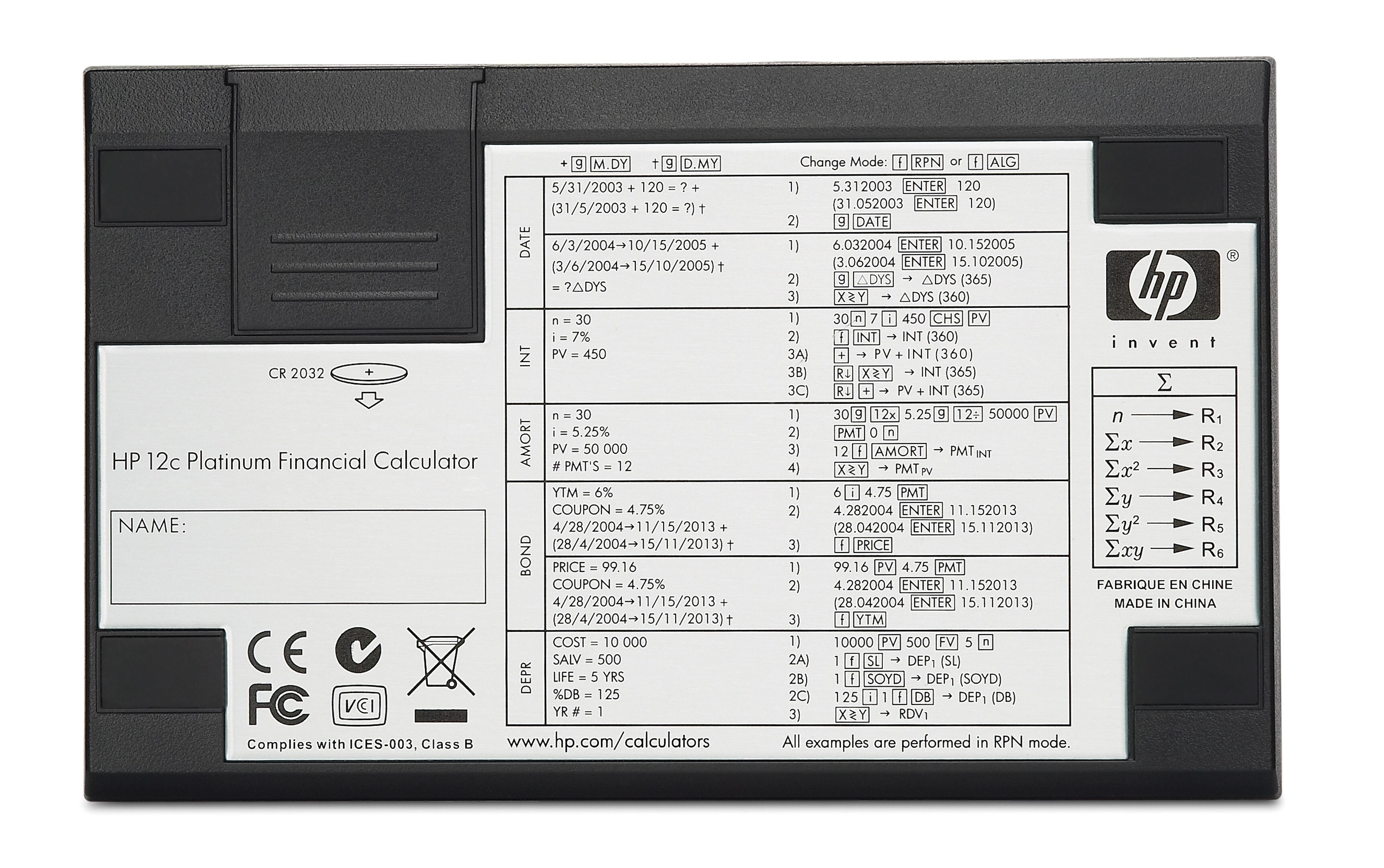 HP 12c Platinum Finanzrechner schwarz/silber