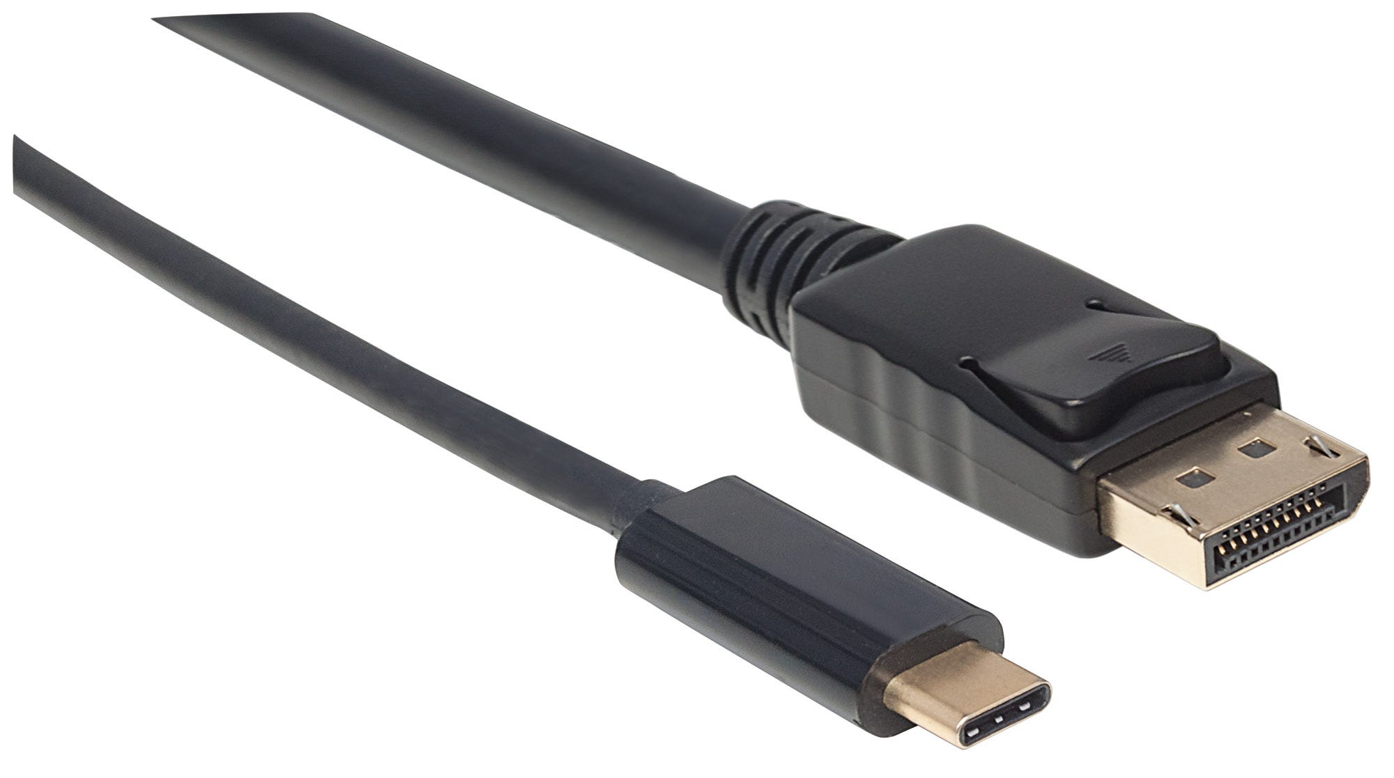 MANHATTAN USB Typ C auf DisplayPort-Kabel 1m Konvertiert das Alternate-Mode-Signal in ein DisplayPort 4K-Ausgangssignal schwarz