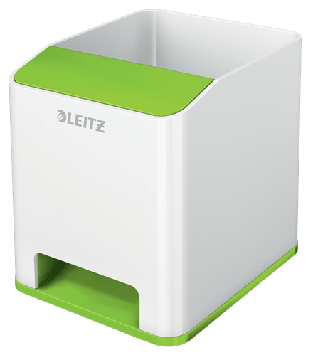 LEITZ Stiftehalter WOW Duo Colour perlweiß/grün Polystyrol 2 Fächer 9,0 x 10,1 x 10,0 cm
