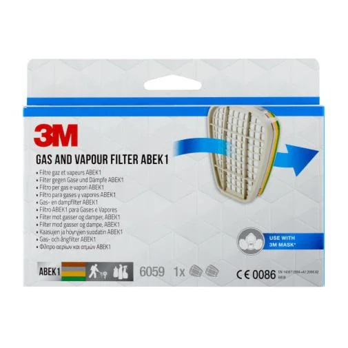 3M Filter für Atemschutzmasken 6059 ABEK1 EN 14387:2004 + A1:2008 ABEK1, 1 Paar