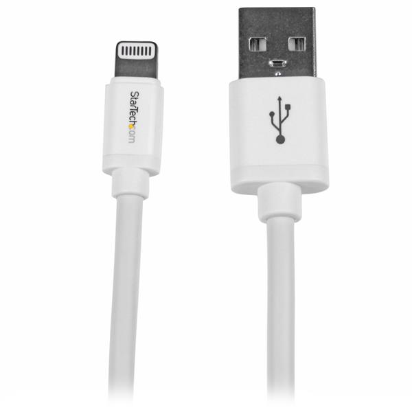 STARTECH.COM 2m 6ft Long White Apple 8-pin Lightning Connector to USB Cable for iPhone / iPod / iPad