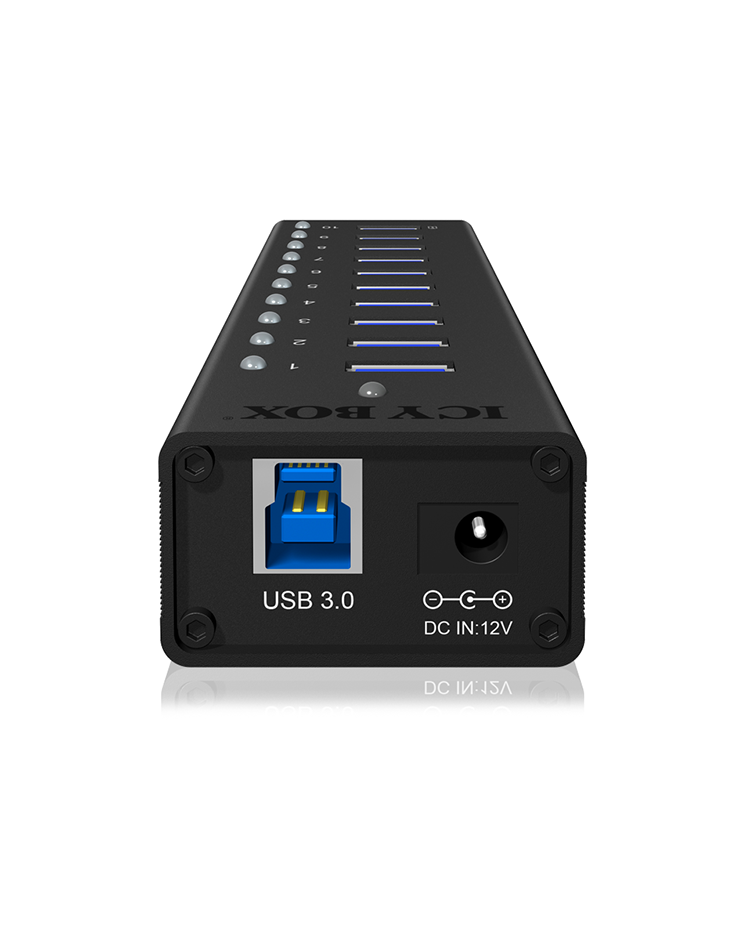 Hub 10-Port IcyBox USB 3.0 IB-AC6110 mit USB Ladeanschluss
