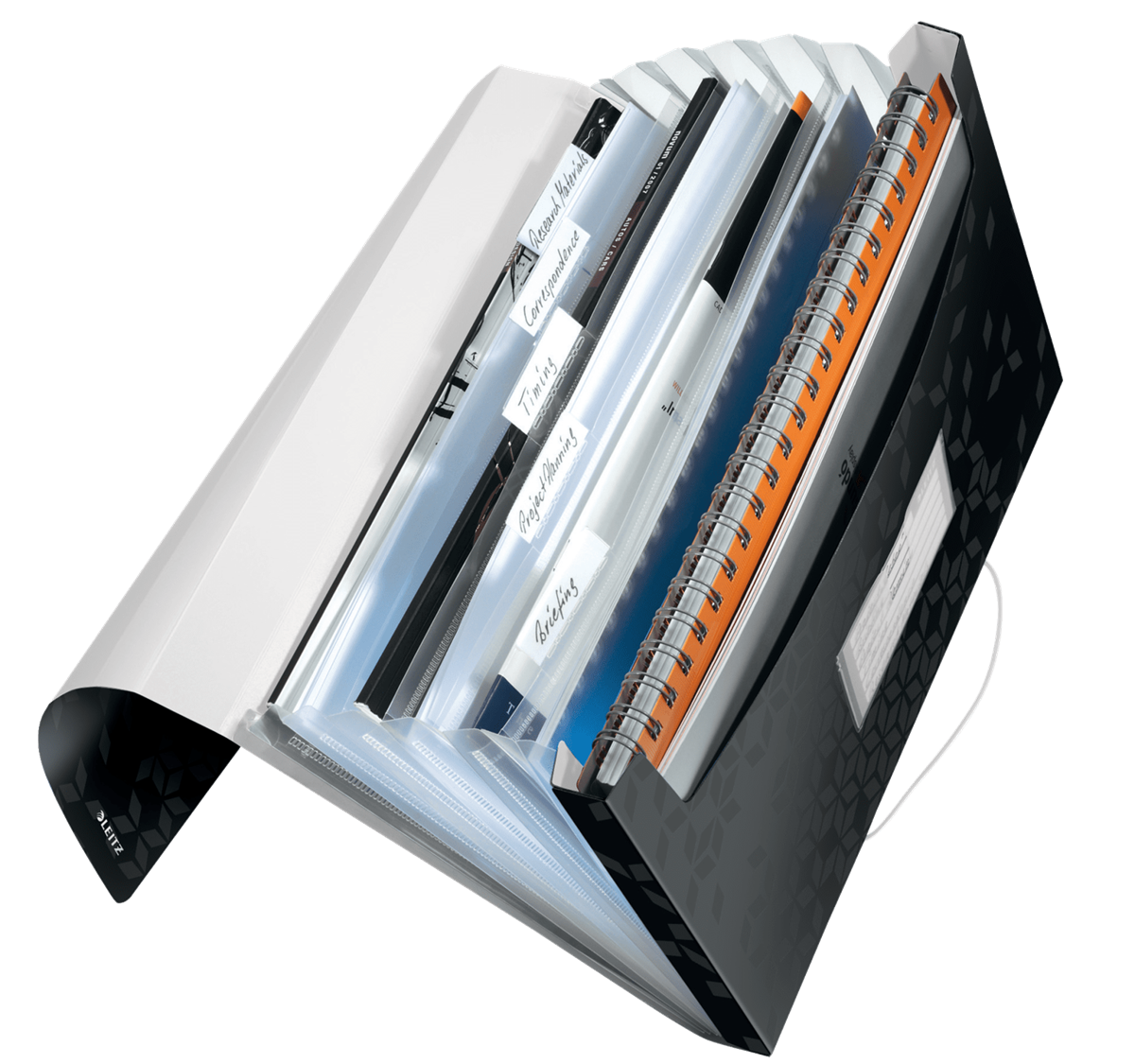 LEITZ Fächermappe WOW 4589 6 Fächer schwarz, 1 St.