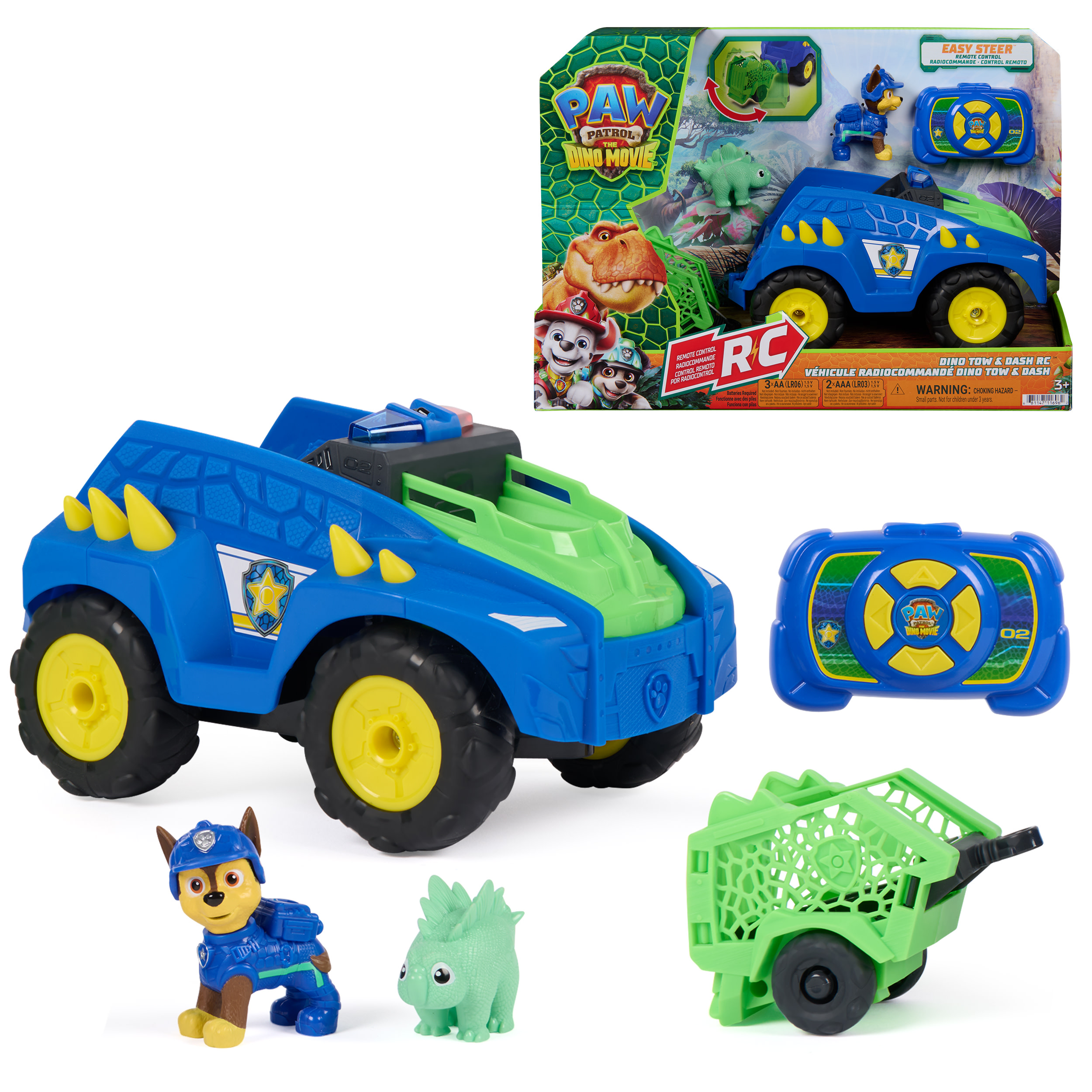 Paw Patrol: Der Dino Film - Chase'' ferngesteuertes Dino Rettungs-Fahrzeug, RC