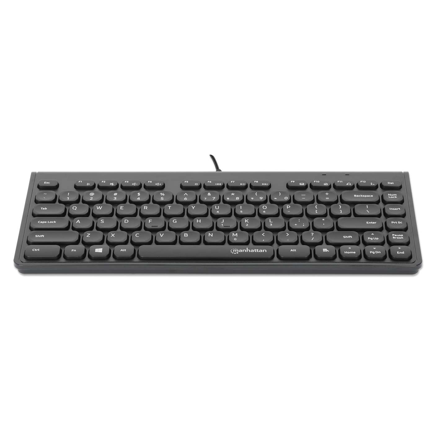MANHATTAN Slim USB Mini-Tastatur 1.5m Kabel schwarz