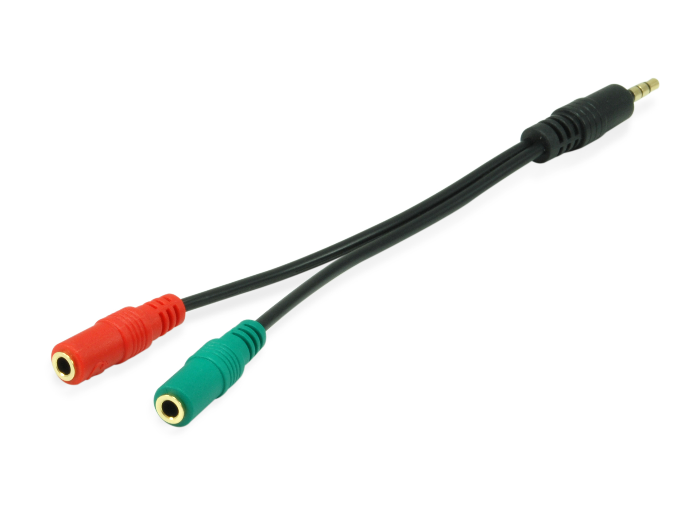 Equip Audiokabel 3.5mm->2x3Pin St/Bu 0.15m schwarz Polybeutel