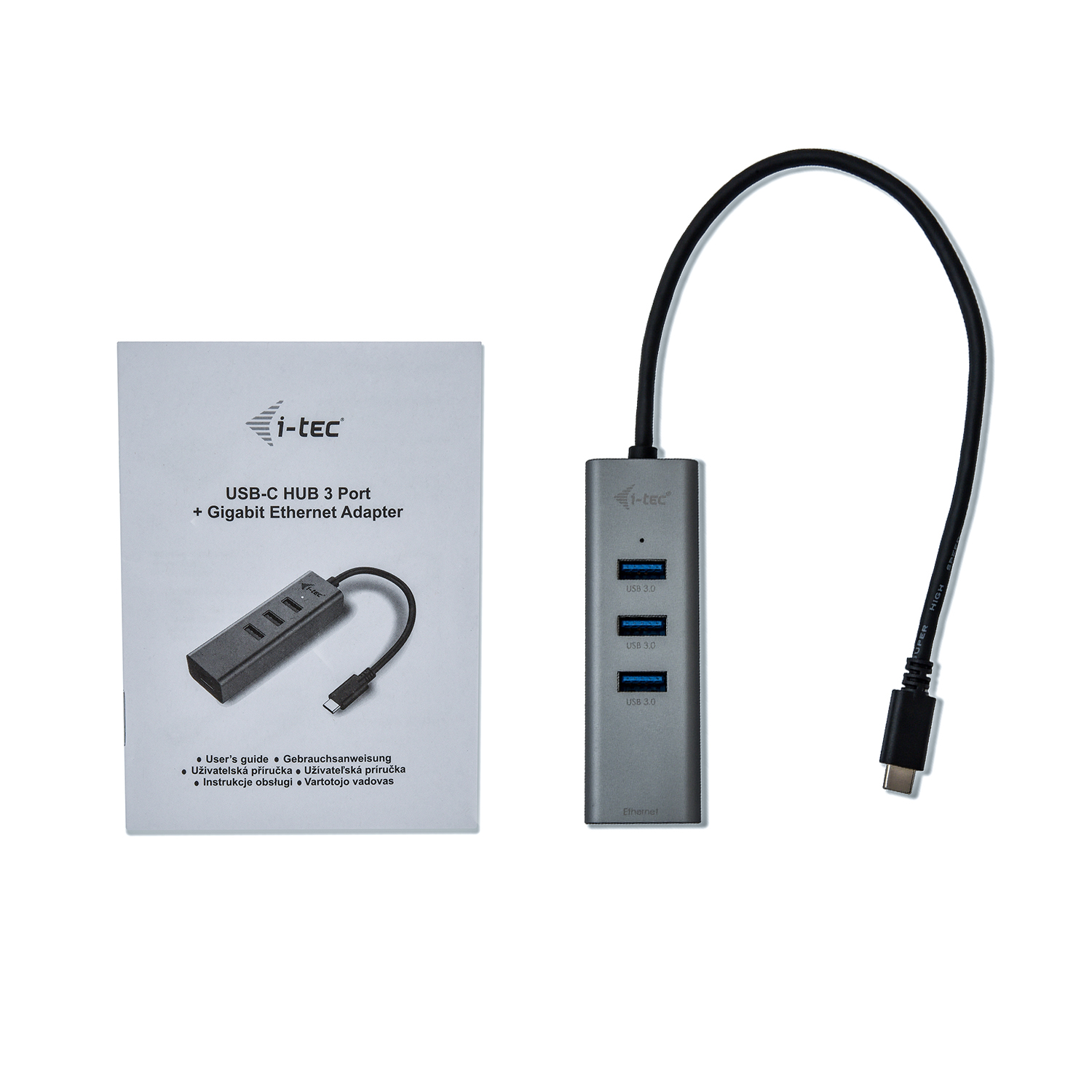 I-TEC USB-C 3-PORT HUB + GLAN 3X USB 3.0 SPACE GREY TB3 COMP.