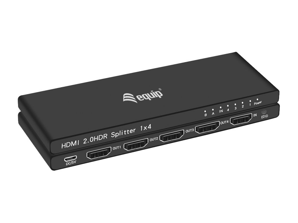 Equip HDMI2.0 4-Port Splitter Ultra Slim 4K/ 60Hz schwarz