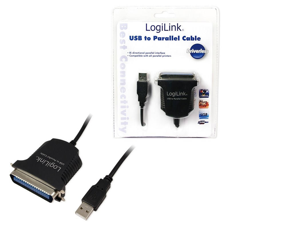 Logilink USB-Kabel Parallel 1.80m schwarz