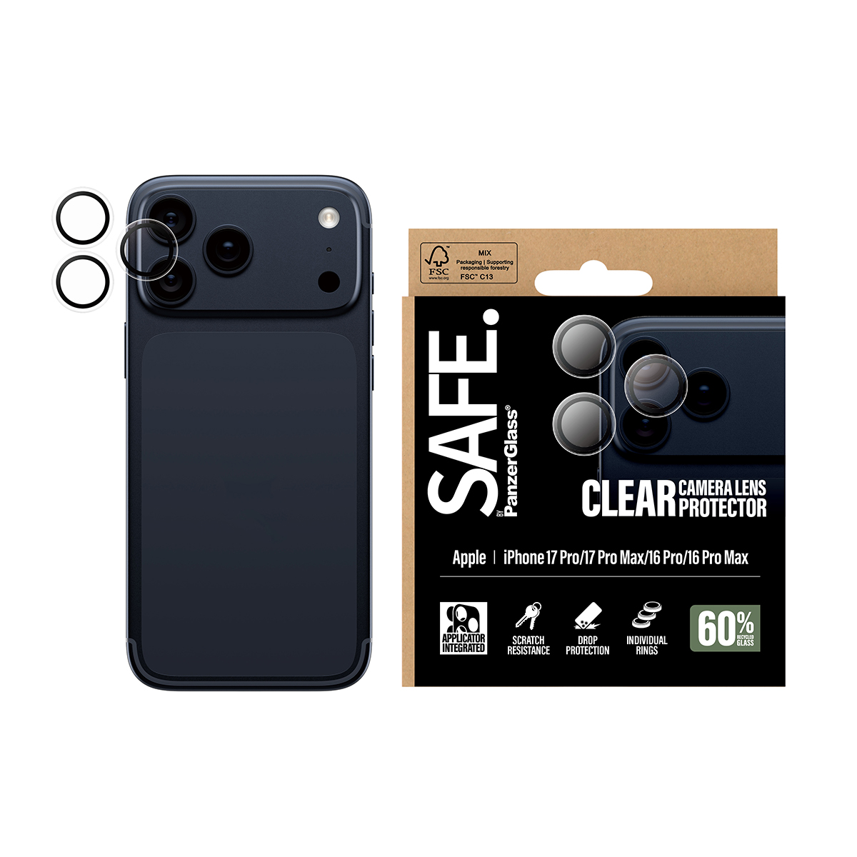 SAFE. BY CAMERA LENS PROTECTOR 17 PRO IPHONE 17 PRO MAX IPHONE