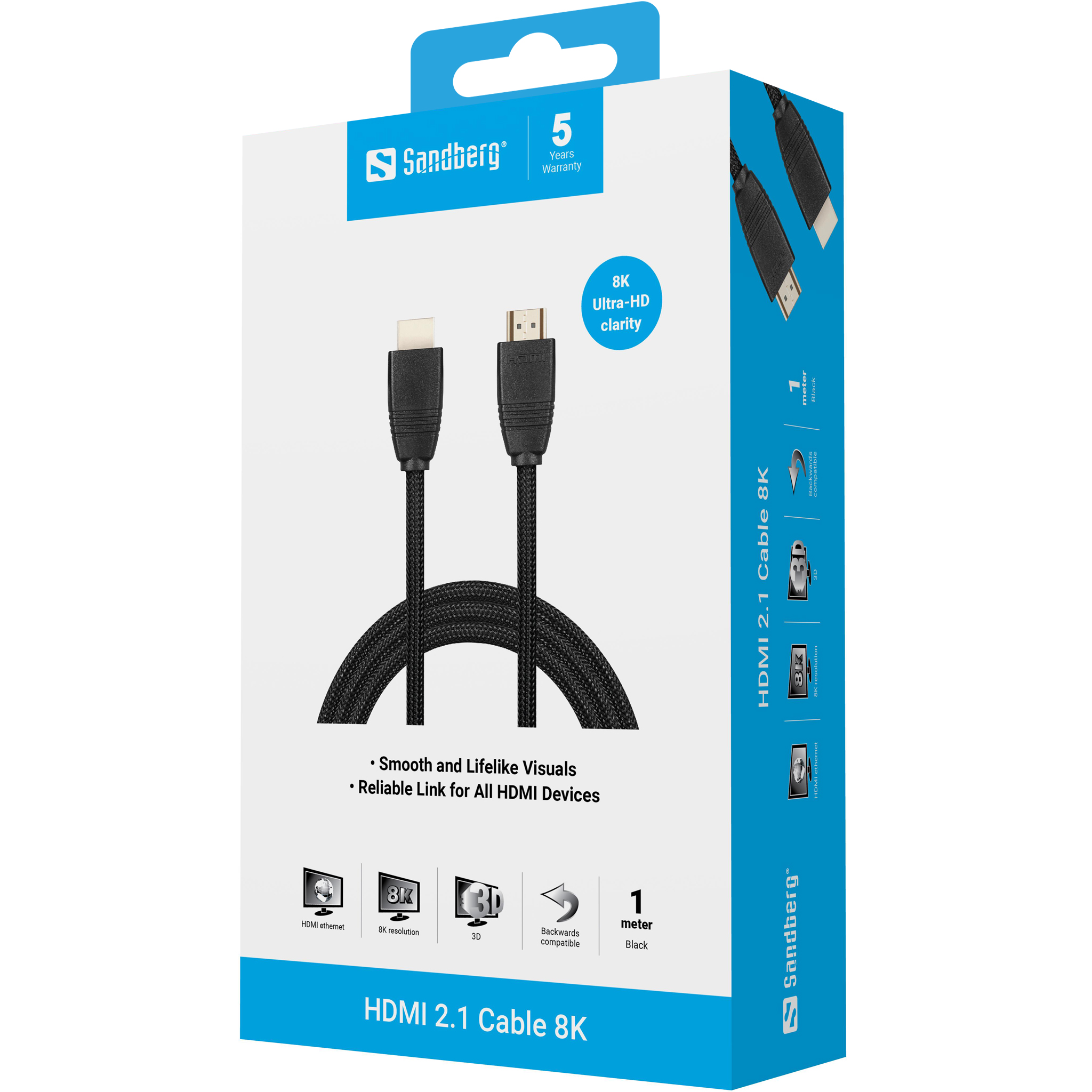 SANDBERG HDMI 2.1 Cable 8K 1m