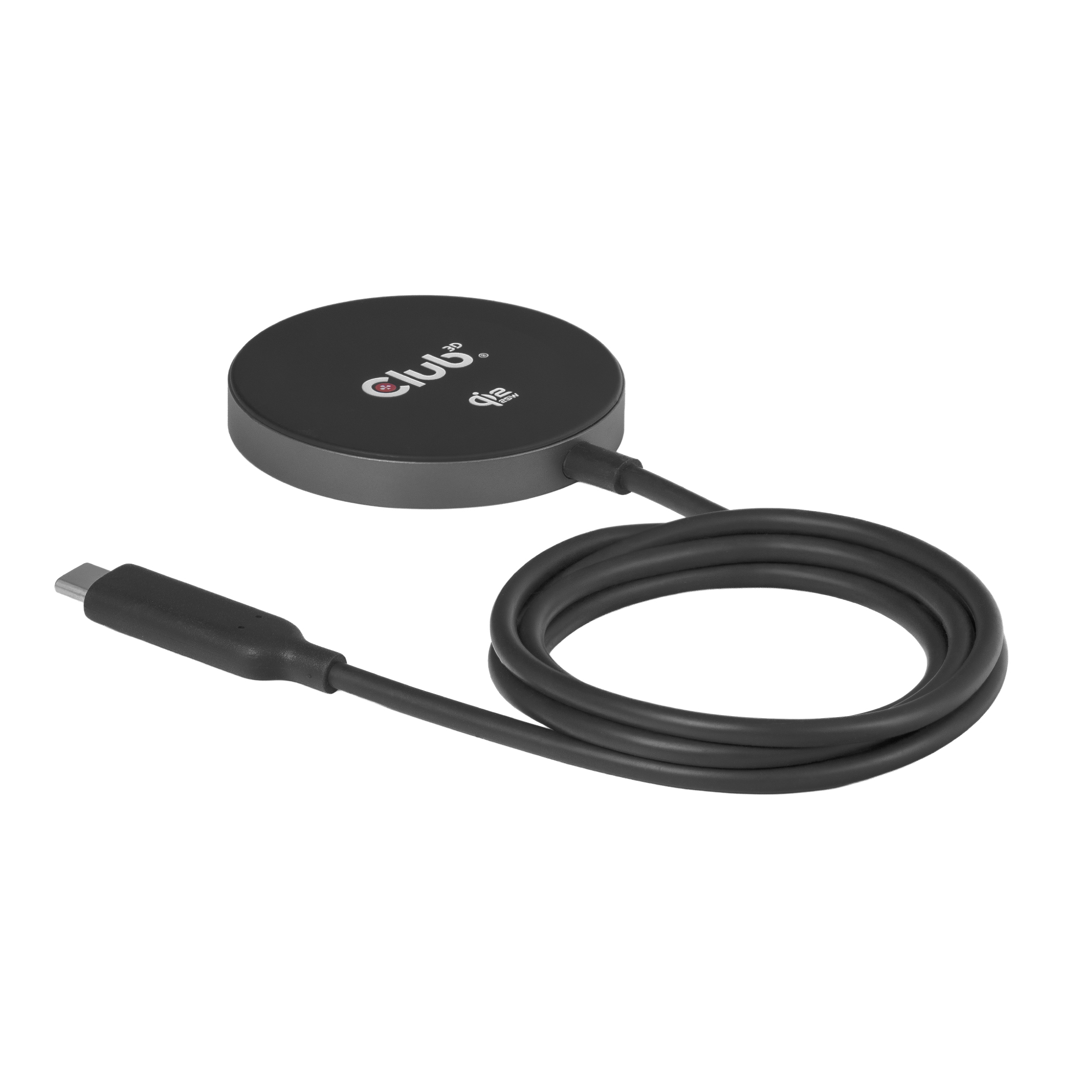 Club3D Ladegerät wireless Qi2 USB-C 25Watt, schwarz retail