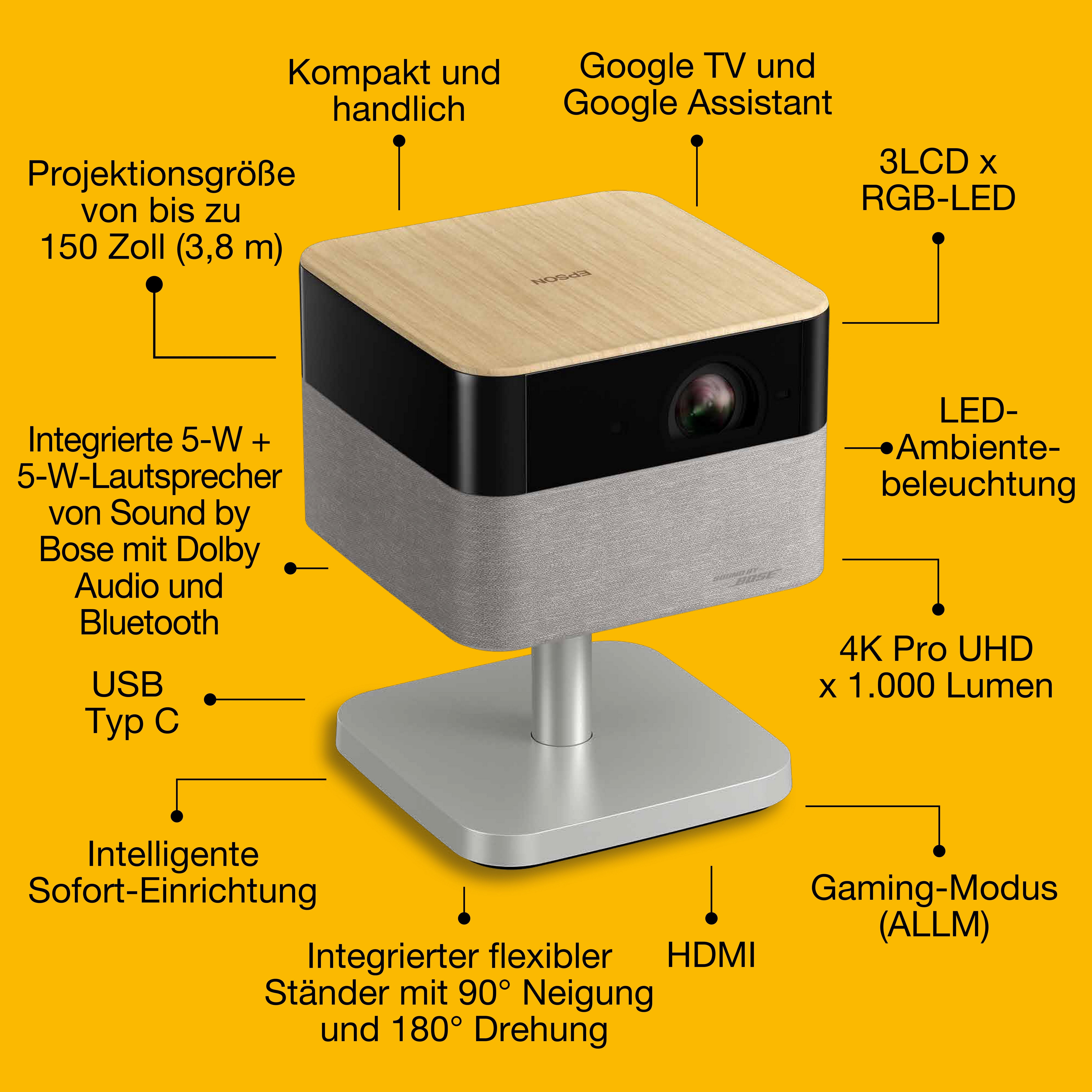 EPSON EF-72 4K UHD PRO Projector 1000lm