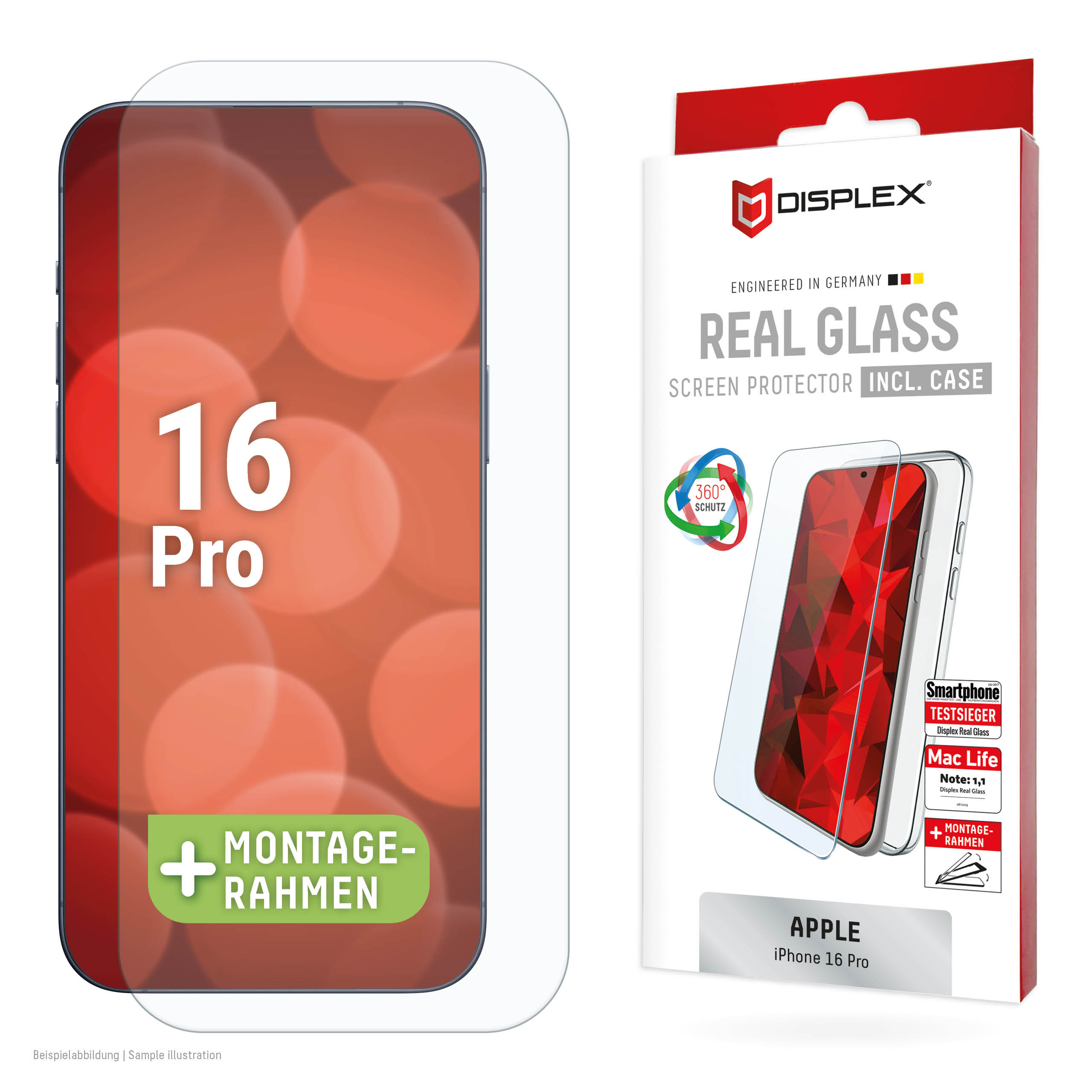 DISPLEX REAL GLASS + CASE IPHONE 16 PRO