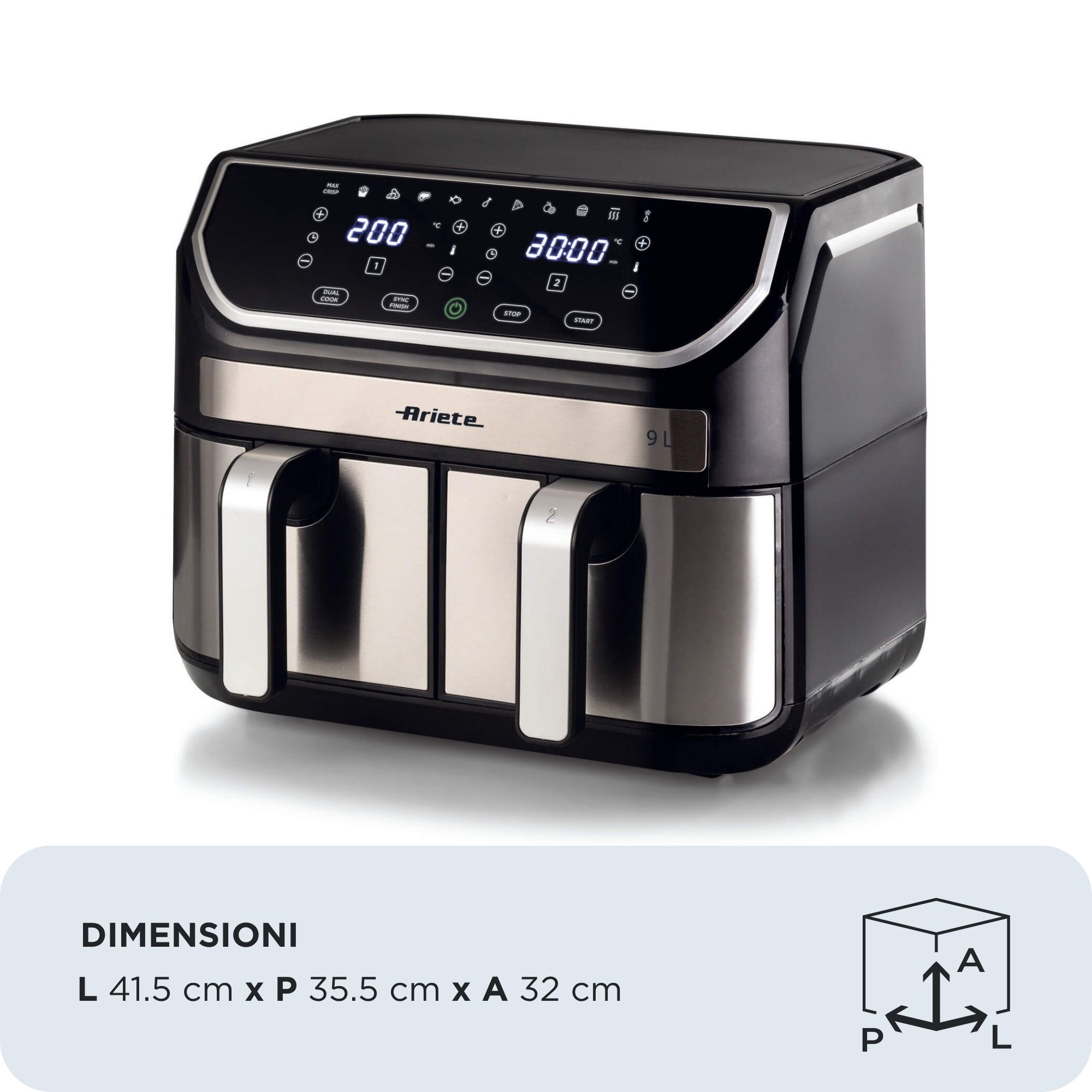 Heißluftfritteuse Dual Metal 9 L