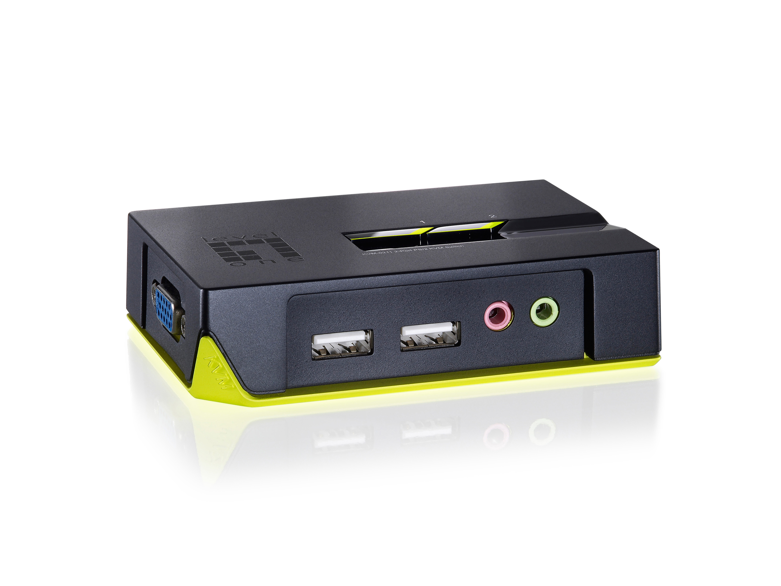 LevelOne KVM Switch 2-Port USB VGA audio support sw