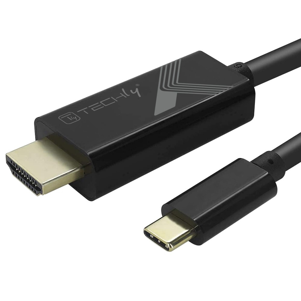 TECHLY Anschlusskabel HDMI zu USB-C schwarz fuer HDMI-Monitore an einen Computer mit USB-C Schnittstelle 2m