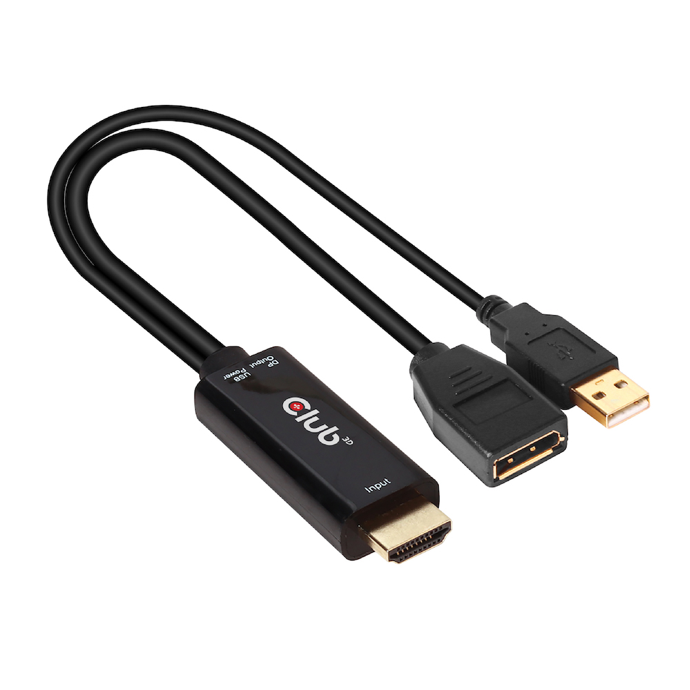 Club3D Adapter HDMI 2.0 > DP 1.2 4K60Hz HDR aktiv St/Bu retail
