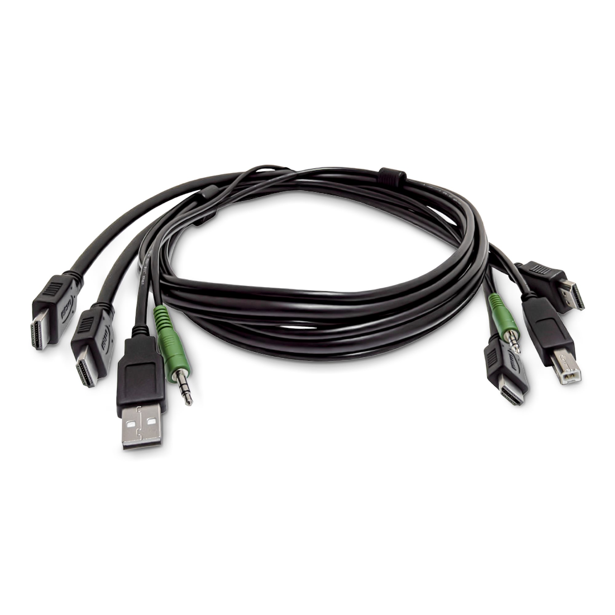 STARTECH.COM 1,8m Dual-HDMI KVM Kabel USB 2.0 3,5mm Audio universell kompatibles Kombikabel fur KVM Switch mit 2monitoren
