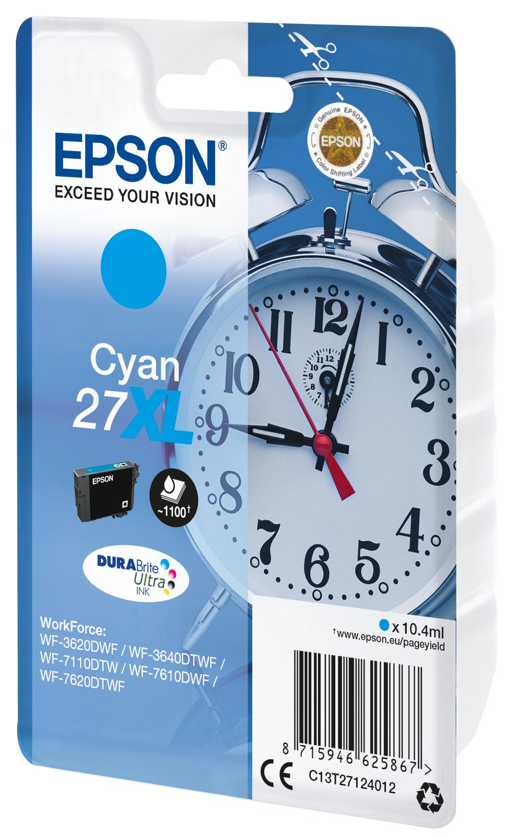 EPSON 27XL / T2712XL (Wecker) cyan Druckerpatrone