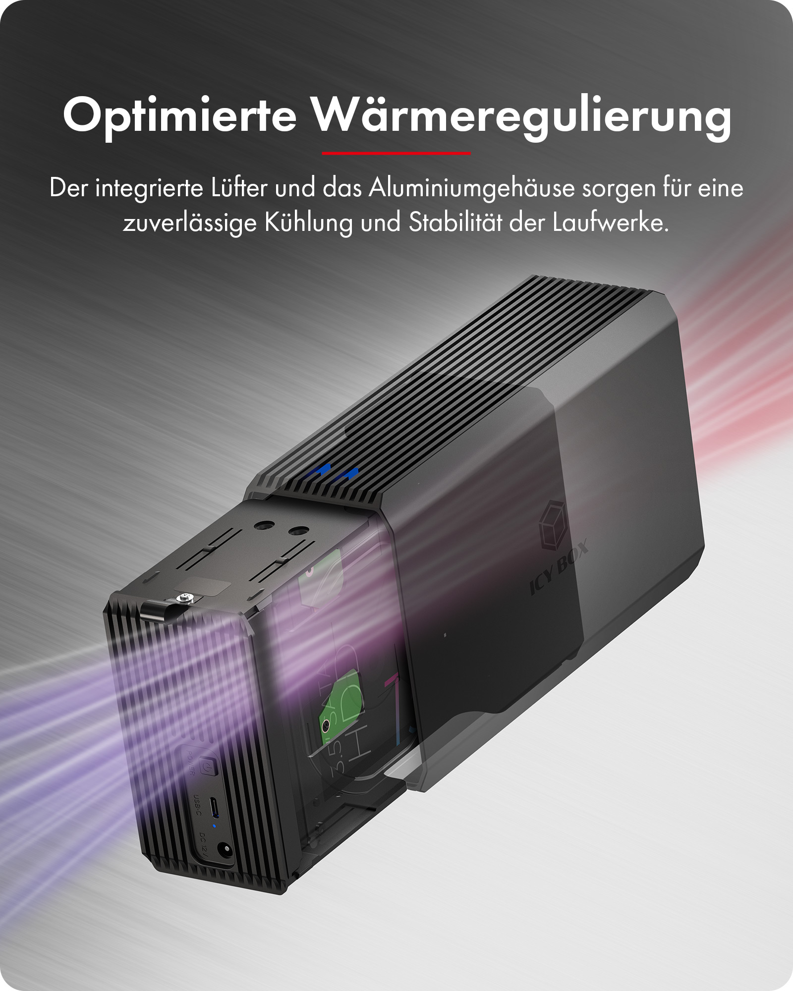 Raid System IcyBox für 2-Bay 2,5''/3,5'' SATA HDD/SSD