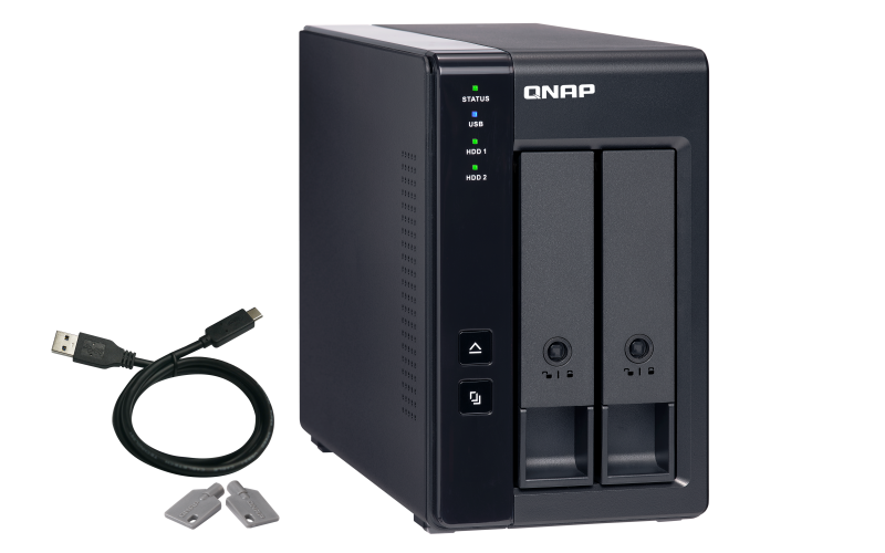 QNAP TR-002 2 Bay USB Type-C Direct Attached Storage with Hardware RAID