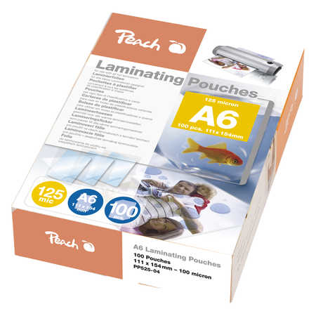 Peach Laminierfolien A6 125mic glänzend 100PK