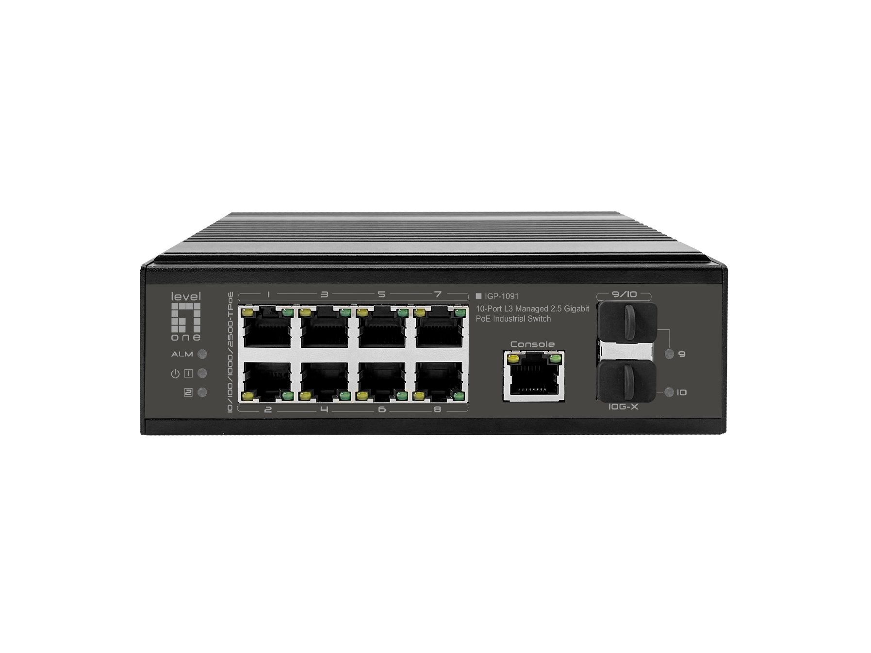 LevelOne Industr.PoE+Switch 8x2.5G PoE/2x1G/10G SFP+Uplinks