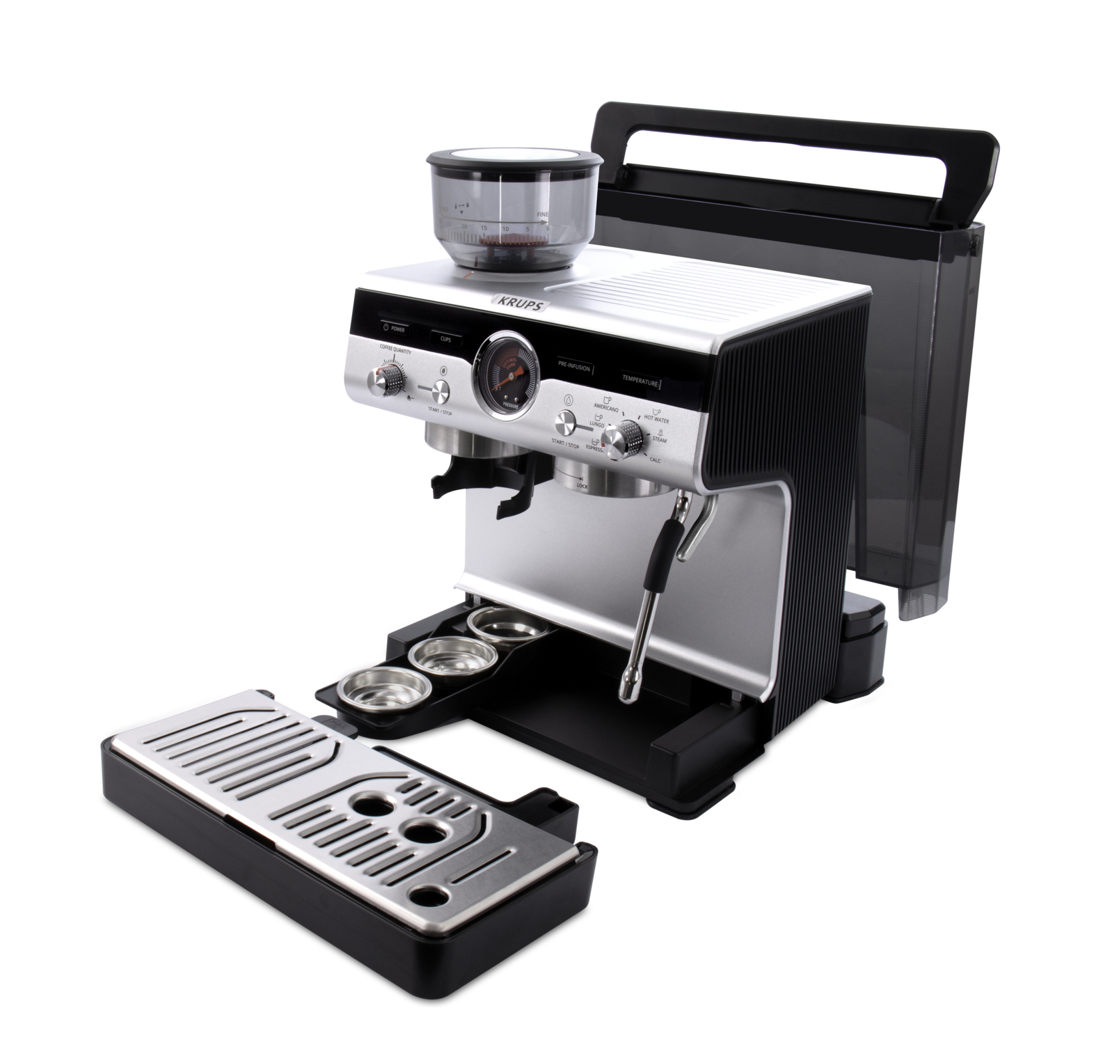 Krups XP801T Precision Espressomaschine, schwarz/silber