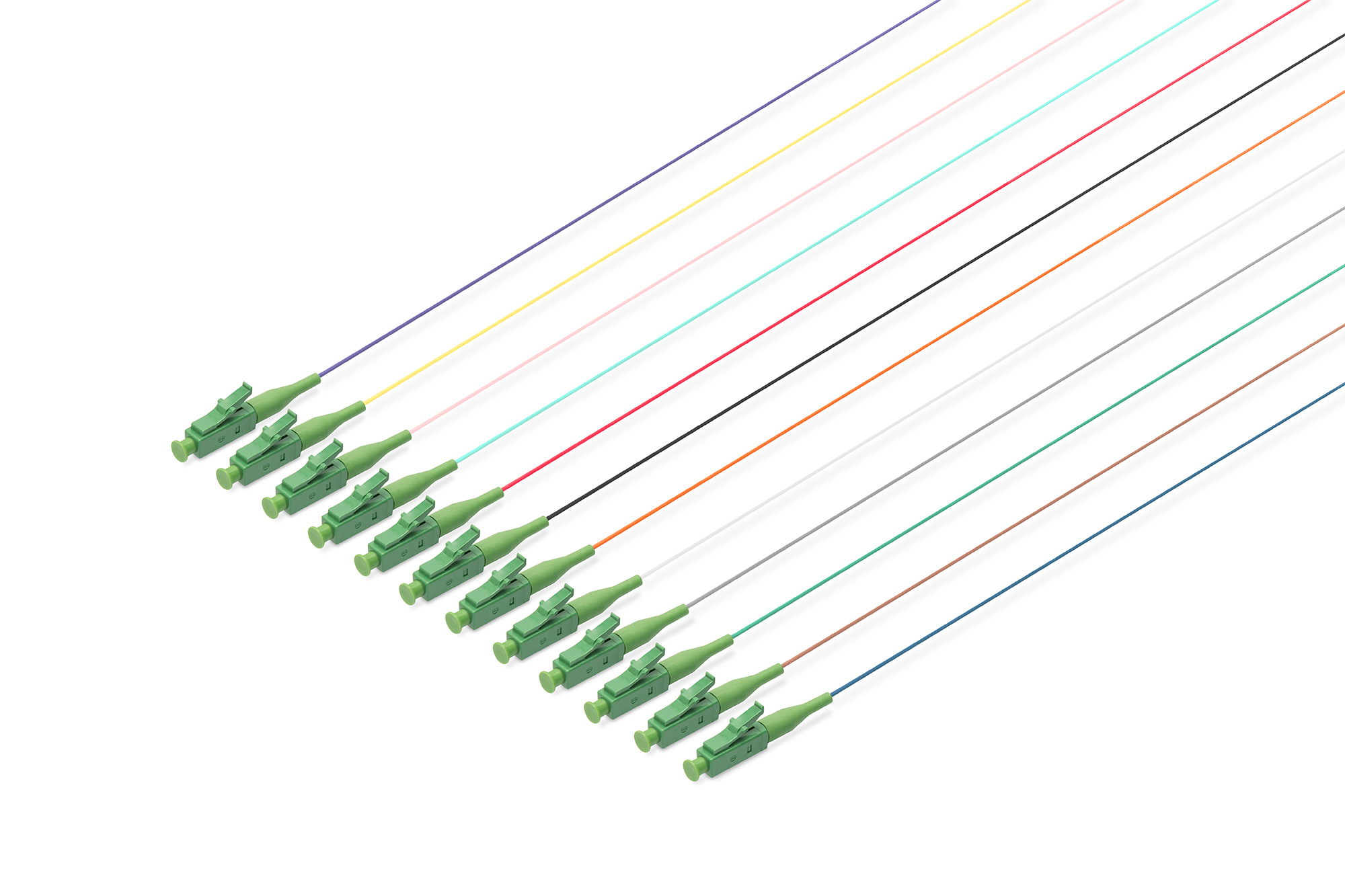 COLORED PIGTAILS SET 2M 12PCS LC OS2 09/125 SIMPLEX