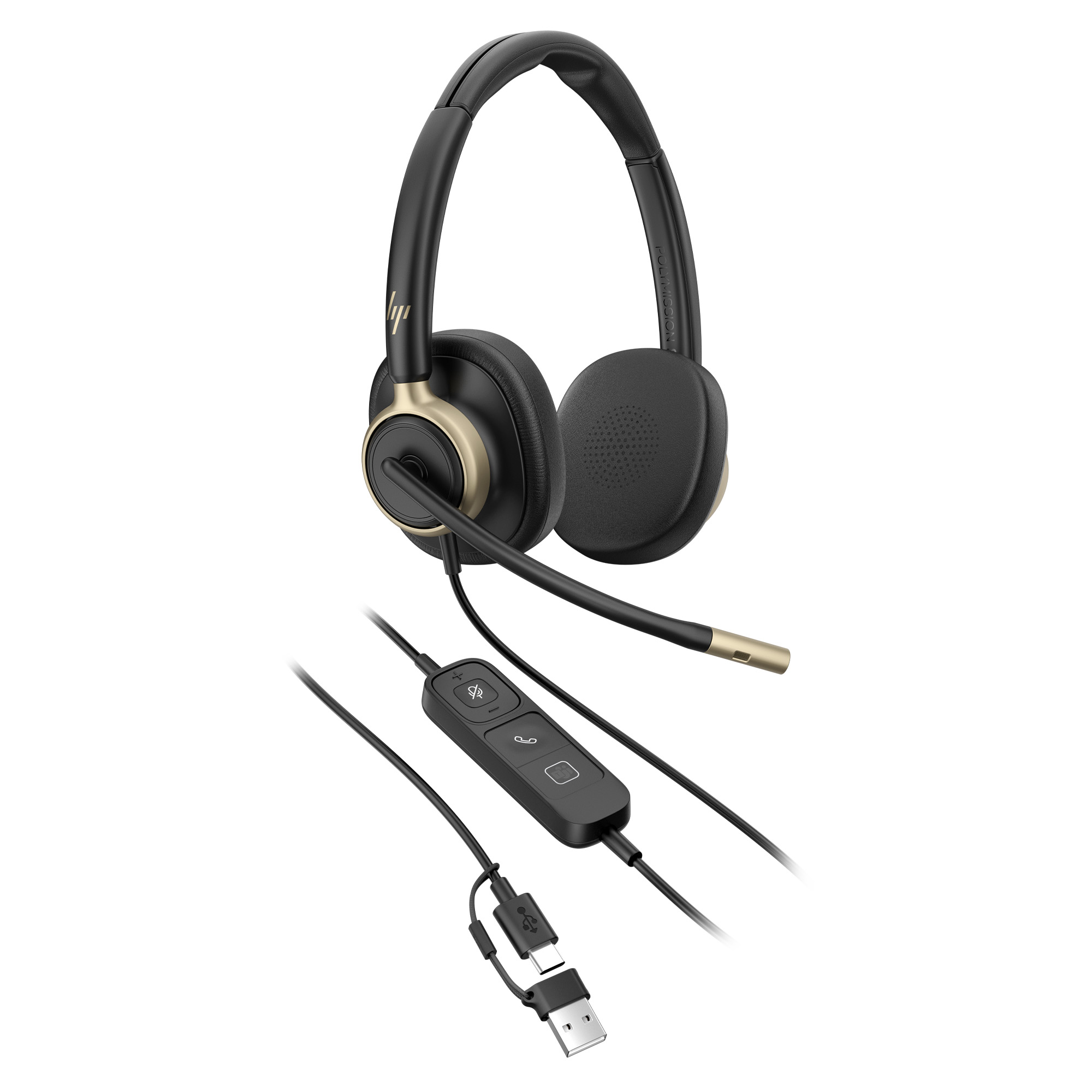 HP POLY MISSION 825 STEREO USB WIRED HEADSET WW