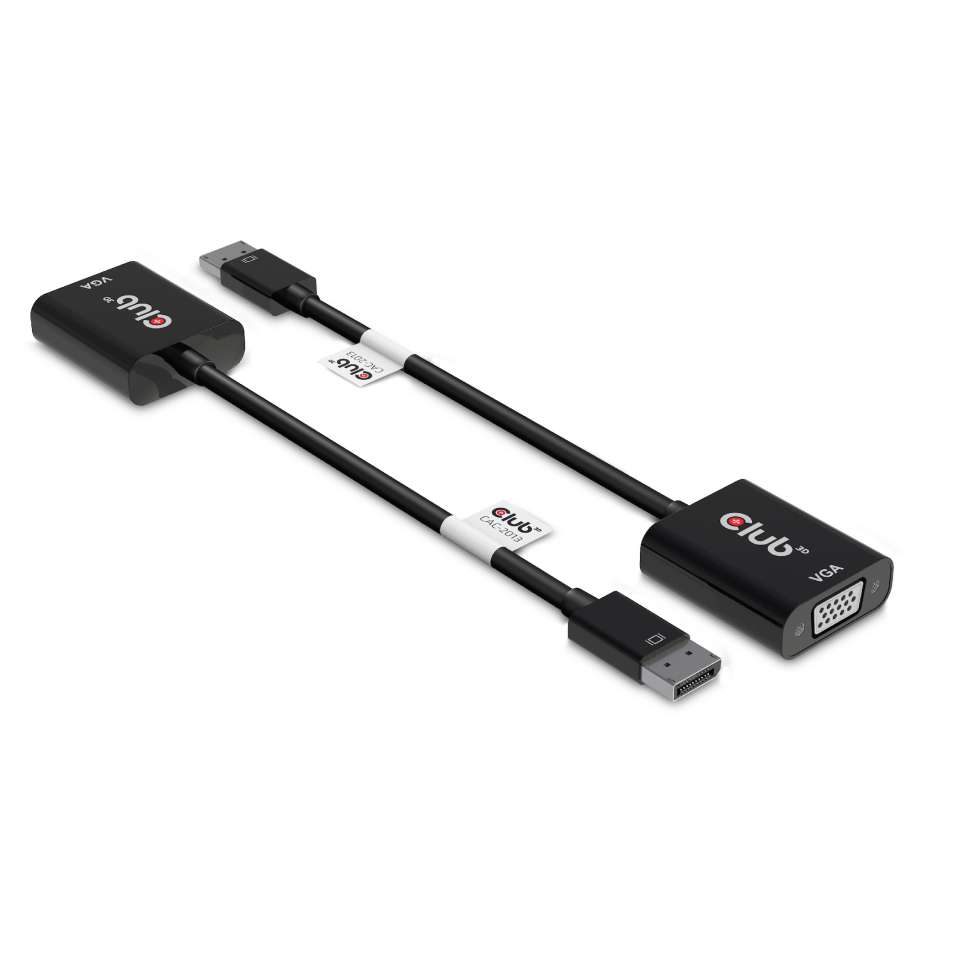 Club3D Adapter DisplayPort > VGA aktiv St/Bu schwarz Polybeutel