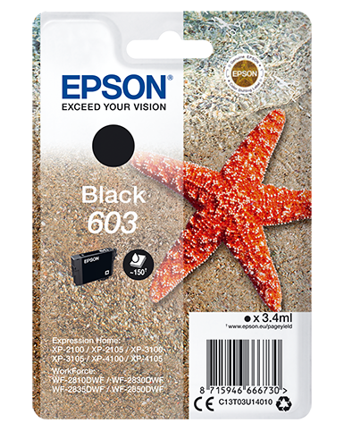 EPSON 4LB Singlepack Black 603 Ink w/s