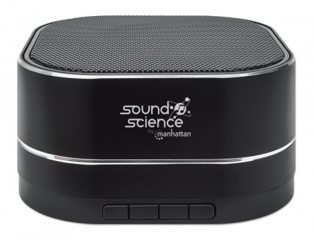MANHATTAN Sound Science Metallic LED Bluetooth-Lautsprecher Bluetooth 5.0 Mikrofon Bedienelemente FM-Radio MicroSD-Slot schwarz