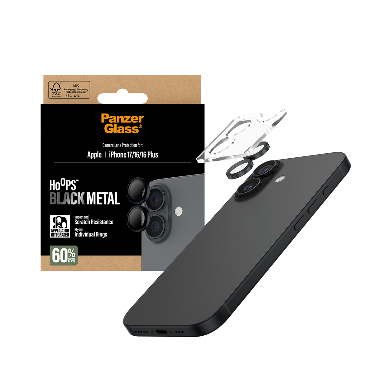 BLACK CAMERA LENS PROTECTOR IPHONE 17 IPHONE 16 16 PLUS