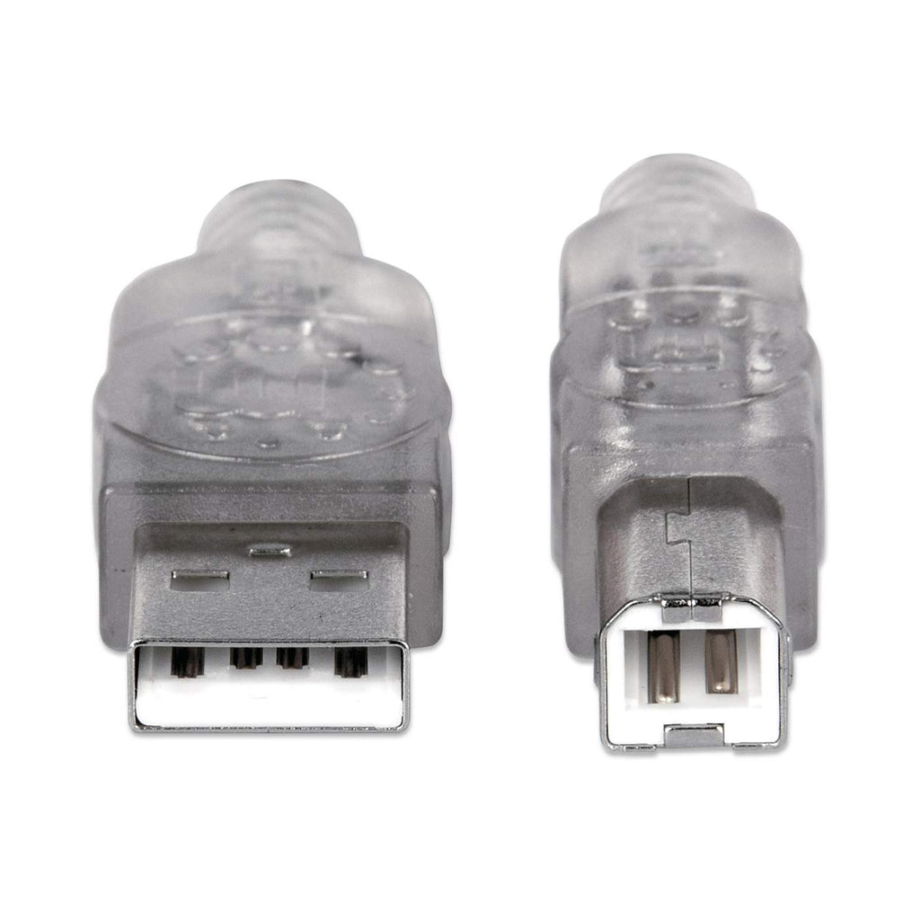 MANHATTAN USB Kabel A -> B St/St 1.80m silber