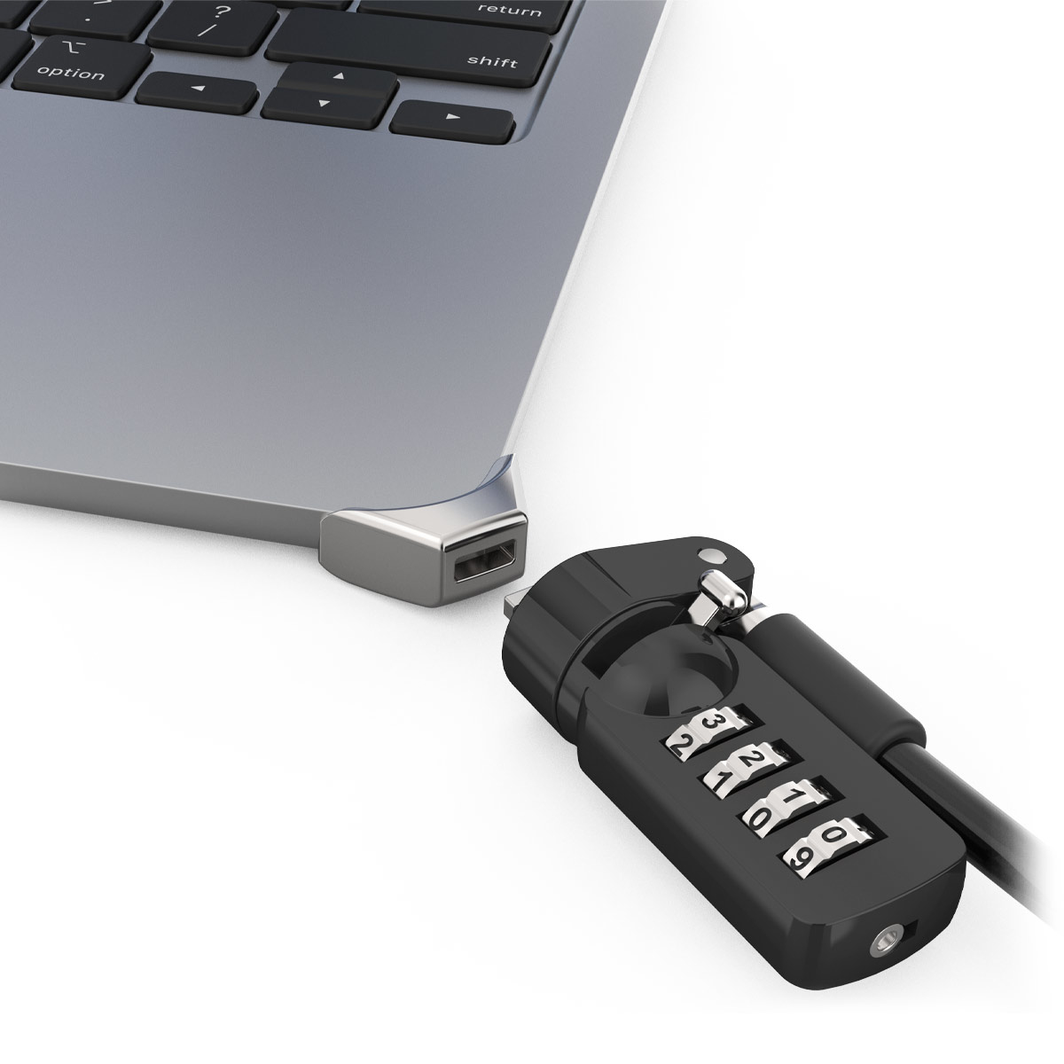 LEDGE LOCK ADAPTER MACBOOK AIR 15IN M2-M4+COMB. CBL LOCK SILVER