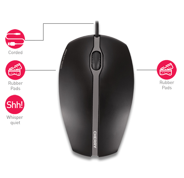 Mouse Cherry Gentix silent wired black (JM-0310-2)