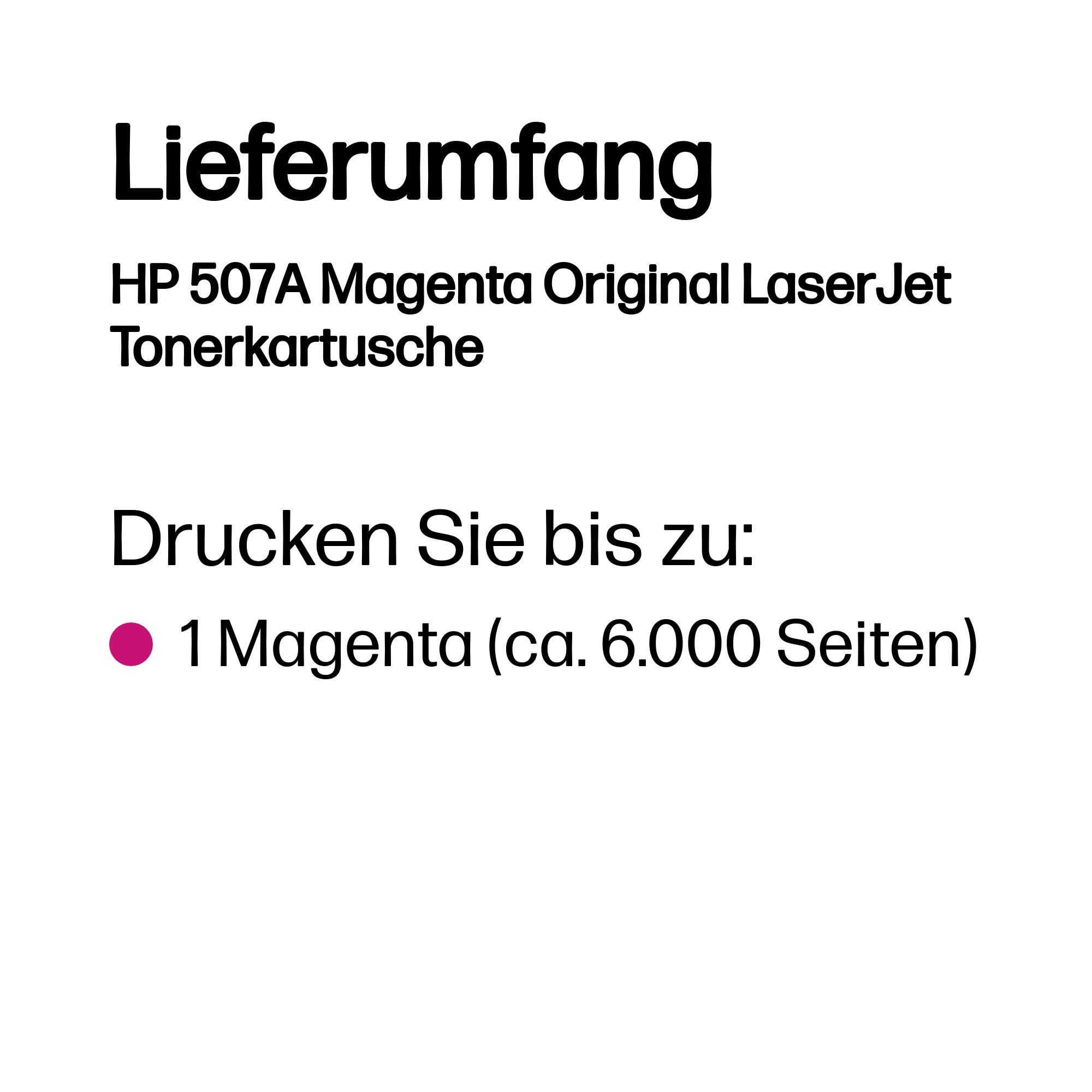 HP 507A Magenta LaserJet Tonerpatrone