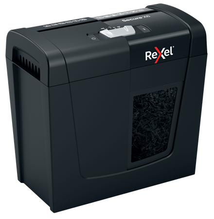 Rexel Secure X6 Aktenvernichter mit Partikelschnitt P-4, 4 x 40 mm, bis 6 Blatt, schwarz