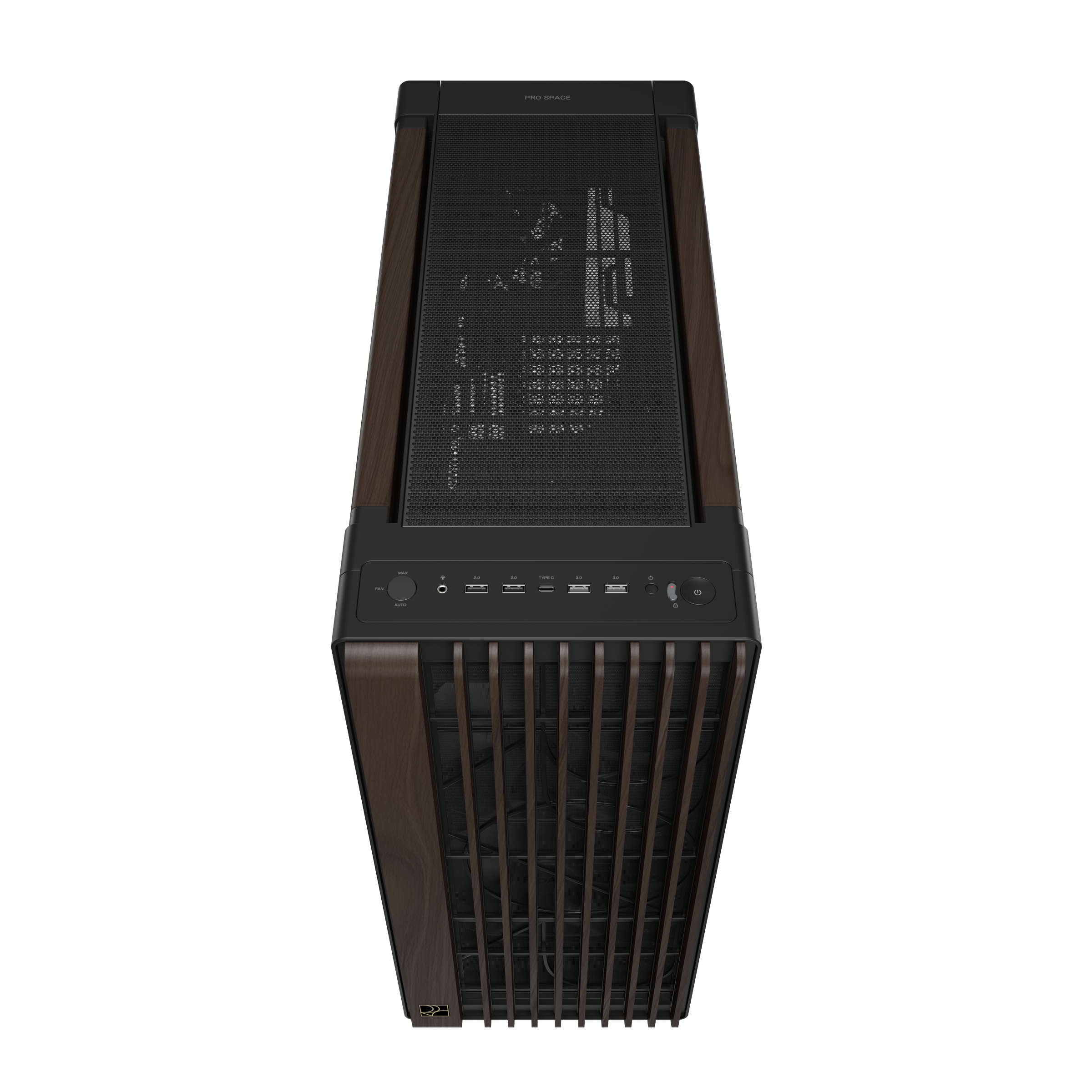 PROART PA602 WALNUT WOOD TG PWM MODERN BLACK, Tower-Gehäuse