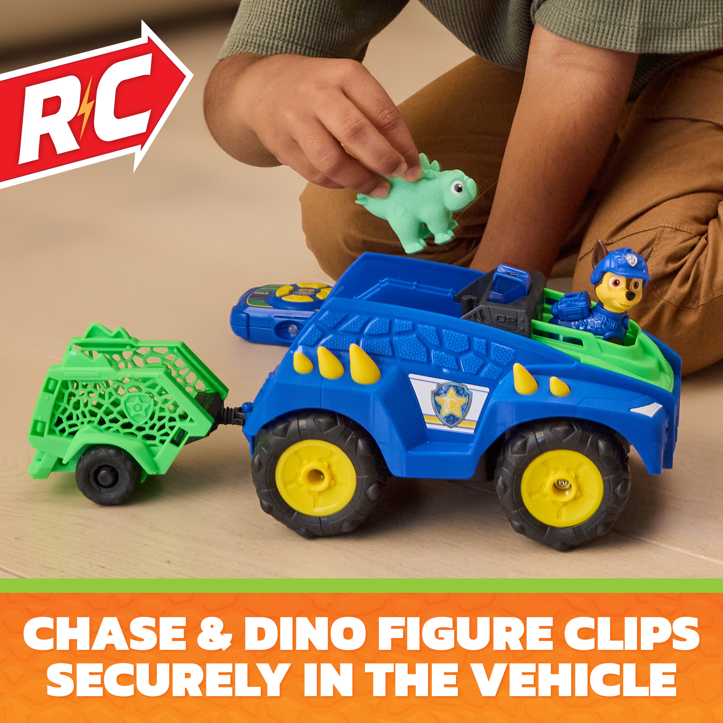 Paw Patrol: Der Dino Film - Chase'' ferngesteuertes Dino Rettungs-Fahrzeug, RC