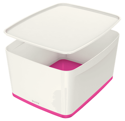 LEITZ MyBox Aufbewahrungsbox 18,0 l perlweiß/pink 38,5 x 31,8 x 19,8 cm, 1 St.